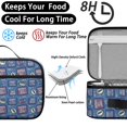 thumbnail image 4 of Football Text Blue Pattern Insulated Lunch Bag Teens,Bento School Lunch Bag for Teens for Work,Picnic or Travel 10.6x7.7x4.3 Inches,12 Can Capacity, 4 of 6