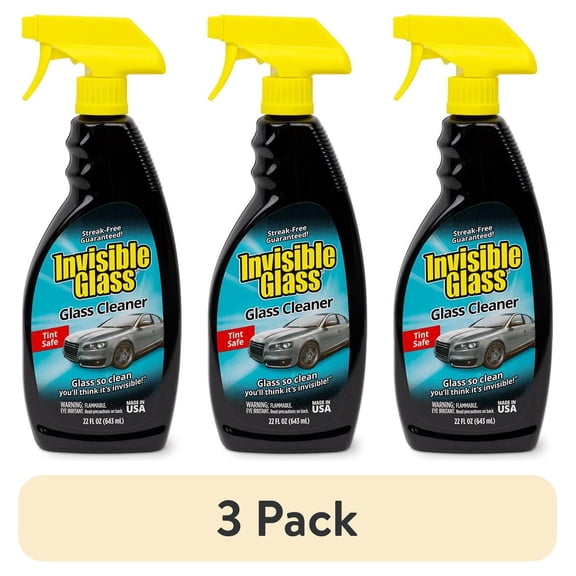 (3 pack) Invisible Glass 92164 Premium Glass Cleaner Spray Automotive and Home Window Cleaner, Ammonia-Free, Tint-Safe – 22 fl oz, Pack of 1