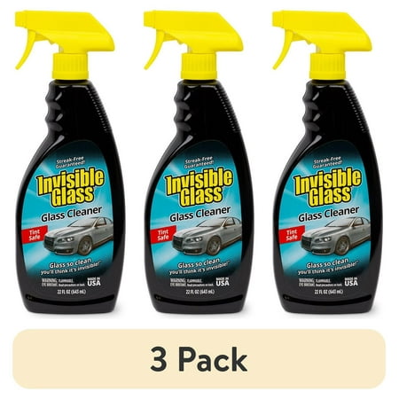 (3 pack) Invisible Glass 92164 Premium Glass Cleaner Spray Automotive and Home Window Cleaner, Ammonia-Free, Tint-Safe – 22 fl oz, Pack of 1