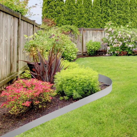 PEAKORA5PCS 3"x39" Flexible Steel Landscaping Edging - Durable Garden Barrier Grey