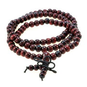 8mm 108 Red Wood Beads Tibetan Buddhist Prayer Meditation Mala - 91184