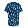 thumbnail image 6 of Garbnen Cartoon Animal Print Scrub Top for Women Plus Size Stretch V Neck Short Sleeve Shirts Women Xmas Valentine's Day Holiday Prints Nurse Uniform, 6 of 6