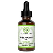 Benevolent Natural Melatonin Liquid 3mg - Nighttime Sleeping Aid for Adults Extra Strength, Raspberry and Vanilla Flavour, Effective Sleep Aid Sublingual Drops, Faster Absorption, Vegetari