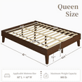 thumbnail image 3 of Yaheetech Solid Wood Platform Bed Frame with Wooden Slat Support, Dark Walnut, Queen, 3 of 8