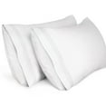 thumbnail image 1 of Lirex Standard Pillow Cases, 1800 Thread Count Ultra Soft Microfiber, White,  2 Pack, 1 of 7