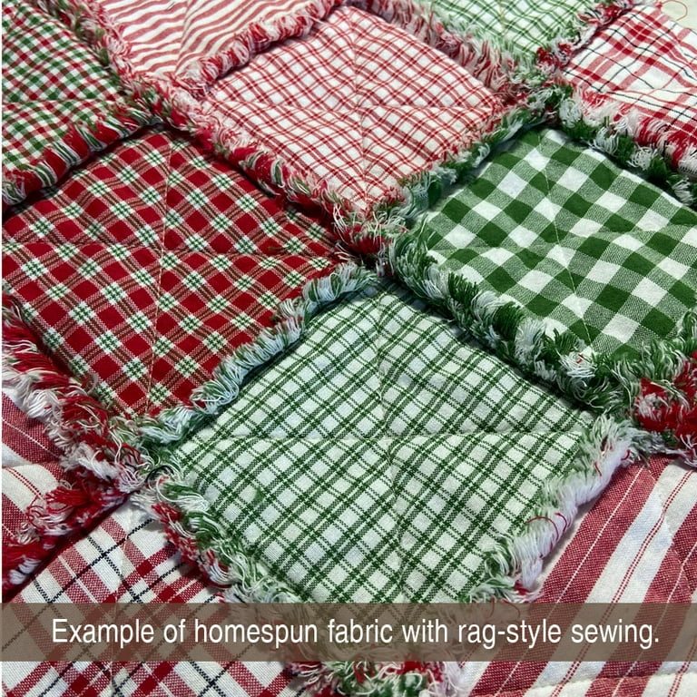 Caydo 20 Pieces Christmas Fabric Squares, 5.9 Inch Christmas Charm Packs 10  Patterns Polyester Cotton Plaid Fabric Squares for Garlands, Christmas