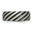 thumbnail image 5 of Auriga Fine Jewelry Stainless Steel 8 mm Black IP-plated Swirl Brushed and Polished Band for Women Size 8, 5 of 6