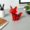 thumbnail image 3 of tasrioml Cinnabar Fox Ornament Red Fox Figurine Miniature Fox Statue Sculpture Car Dashboard Home Office Feng Shui Decoration, 3 of 8