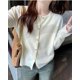 thumbnail image 1 of Chaqueta cárdigan de punto suave y cerosa de estilo coreano para mujer 2024 nuevo suéter exterior de manga larga reductor de edad de color caramelo para mujer a principios de otoño, 1 of 5
