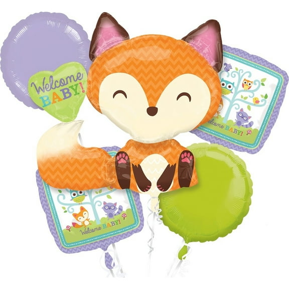 Woodland Creatures Welcome Baby Shower Balloon Bouquet Decorations- Party Supplies