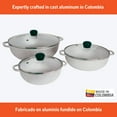 thumbnail image 5 of IMUSA 1.5/2.5/5.2qt Cast Aluminum Caldero 3pc Set with Glass Lid - 18/22/28cm, 5 of 8