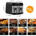 thumbnail image 5 of Panana XL 9.5 Quart 8 Preset Cooking Functions 2-Basket Air Fryer with 2 Frying Baskets, Match Cook & Smart Finish to Bake, Roast, Reheat, Broil, Dehydrate & More for Quick, Easy Meals, 5 of 8
