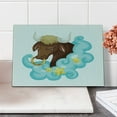 thumbnail image 2 of Zodiac Taurus Cutting Board, Cosmic Cartoon Art Bull Character Behind Blue Fluffy Cloud with Yellow Stars, Decorative Tempered Glass Cutting and Serving Board, Small Size, Multicolor, by Ambesonne, 2 of 5