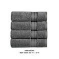 thumbnail image 2 of Bergamo 4 Piece Spun loft Fabric Towels with Stripe Pattern The Urban Port,Dark Gray- Saltoro Sherpi, 2 of 4