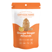 Earthside Farms Orange Ginger Almonds, Healthy Snacks Food, Vegan, Gluten-Free, Low Carb, Low Calorie Snacks, Keto-friendly - 4 Ounce Pack of 3