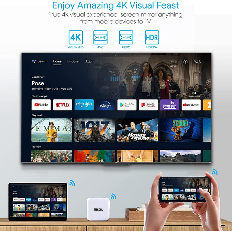 Android Smart Box TV 10.0 MECOOL KM2 Netflix Certificado Amlogic S905X2-B  4K Streaming Media Player Certificado Google 2G DDR4 8G EMMc BT 4.2 Dolby  Audio : : Electrónica