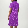 thumbnail image 4 of Ovzne Robes d'Été pour Femmes 2025 Robe d'Été Mode Femmes Imprimé Polka Col en V Manches Courtes Ample et Confortable Robe Grande Taille Robe Manches Courtes Imprimée Liquidation, 4 of 6