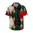 thumbnail image 4 of Awdenio Mens Shirts Christmas Hawaiian Shirt for Men Short Sleeve Button Down Plaid Santa Vacation Dress Shirts,Size 4XL, 4 of 5