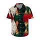 thumbnail image 3 of Hombres de Manga Larga, Navidad Impresa Turndown Collar Blusa, Casual Moda Botón Camisa para las Vacaciones, 3 of 5