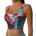thumbnail image 2 of Fotbe Psychedelic Hairless Cat Sujetador Deportivo Largo sin Aros para Mujer con Almohadillas y Soporte Medio, Transpirable y Absorbente, Camiseta Tipo Chaleco o Tank Top-Medium, 2 of 8