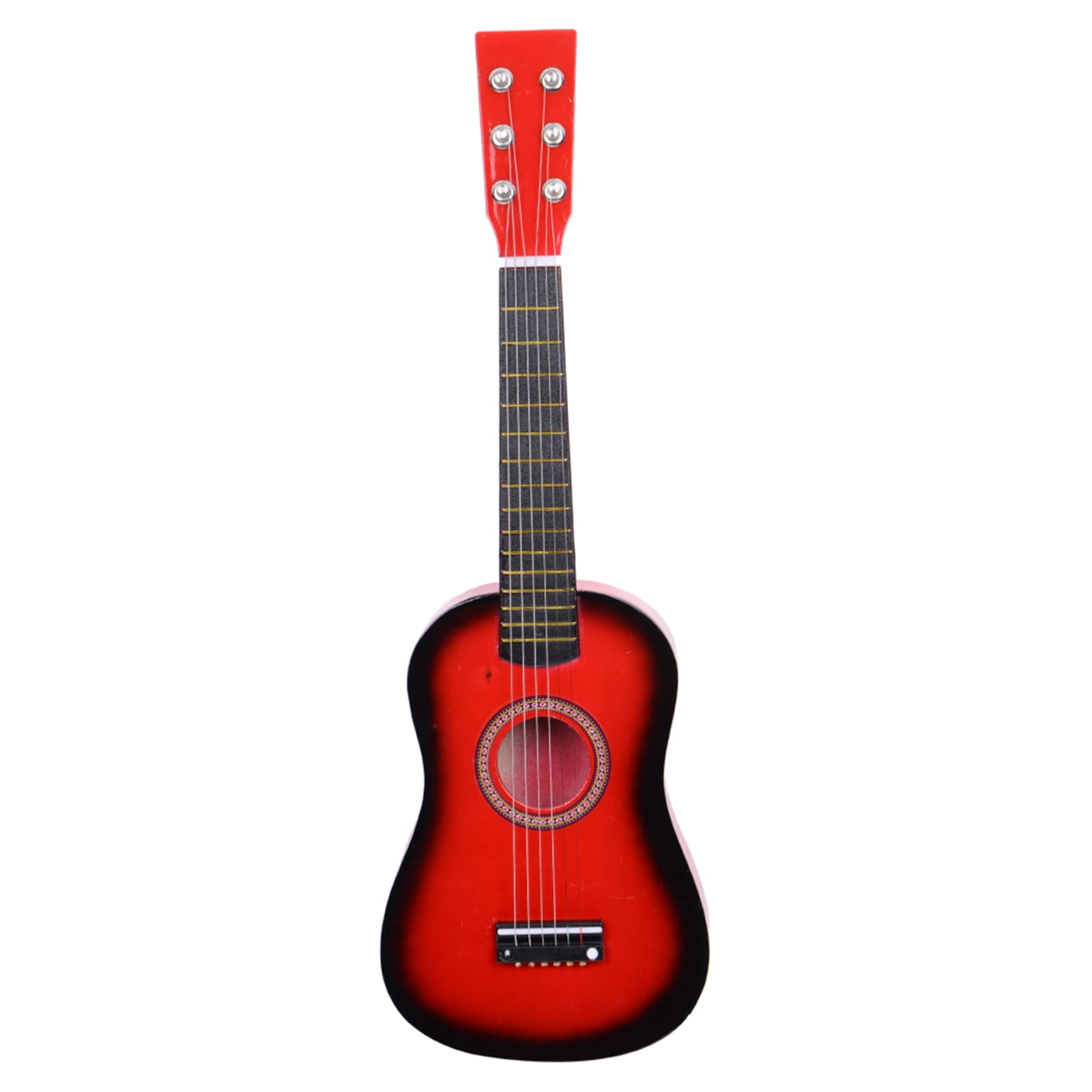 23" Acoustic Guitar Pick Strings Beginner Guitar Starter Kit with Strings & Pick for Kids Adult, Red