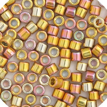 Miyuki Delica 10/0 RD 5.2gms DB0501 Japanese Seed Beads - Gold 24kt Opaque AB Plated - D501