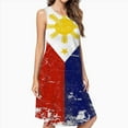 thumbnail image 2 of Filipino Vintage Distressed Philippines Flag Dress Elegant Party Dresses Evening Dresses Women Dress Sleeveless Dress Ladies Dresses, 2 of 4