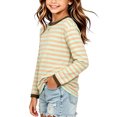 thumbnail image 4 of FSYBOA Girls Long Sleeve Shirts, Crew Neck Striped Fall Casual Kids Pullover Tops Size 9-10T, 4 of 8