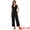Black, variant on Women's V Neck Casual Sleeveless Wide Leg Jumpsuit L Orange
