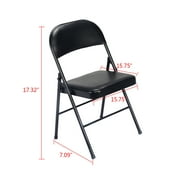 كراسي UBesGoo 4 Pack القابلة للطي كراسي الزفاف المبطنة المبطنة مع إطار معدني Home Office Party Use، Black