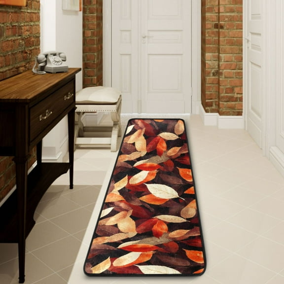 Ryvnso Fall Autumn Leaves Hallway Runner Rugs Floor Carpet Non Slip Entryway Mat 2' x 6'