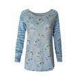thumbnail image 4 of Camiseta de moda de manga larga con estampado de amor informal suelta con cuello redondo para mujer Fridja  hj2153, 4 of 5