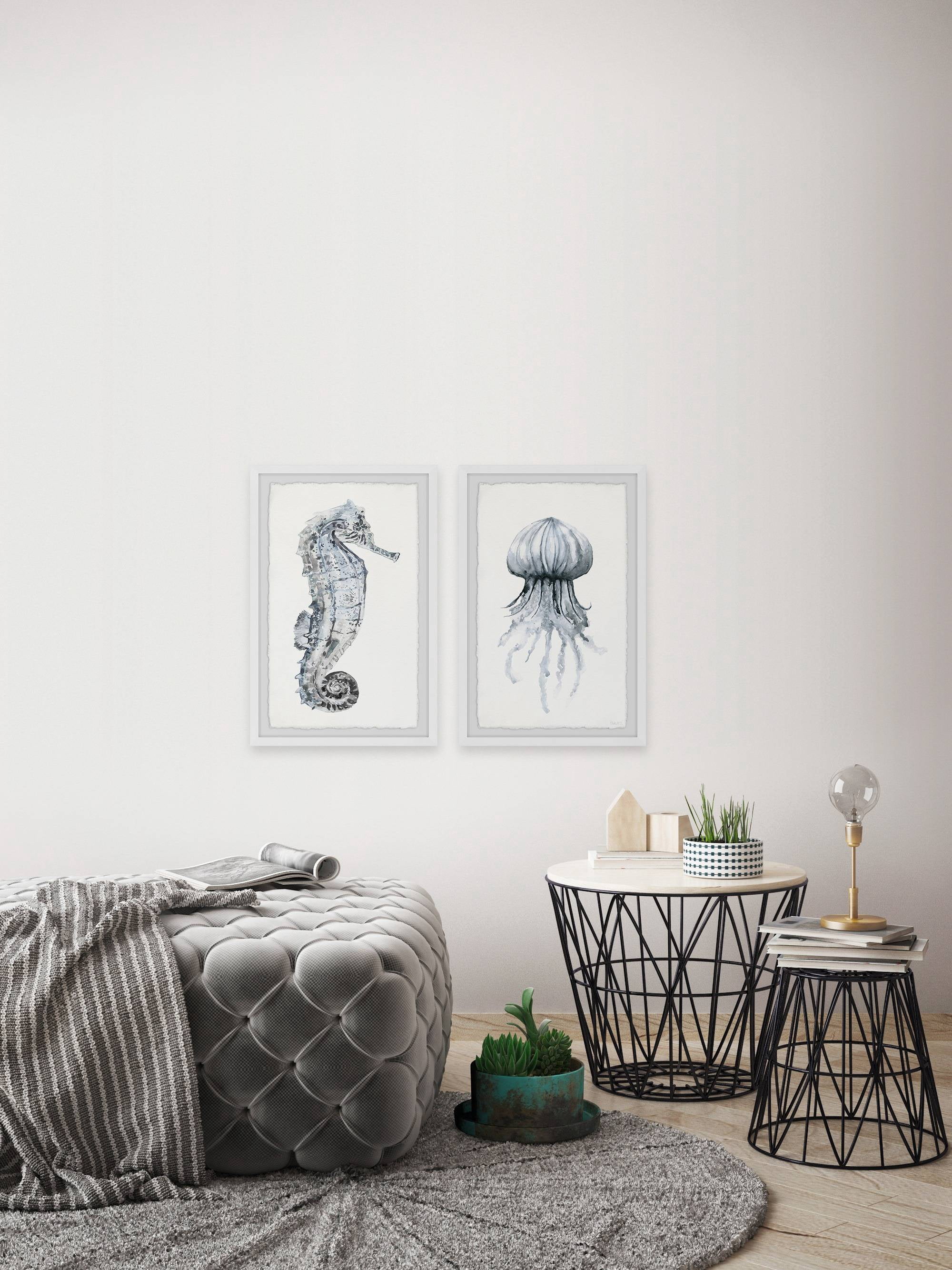 Parvez Taj Seahorse and Jellyfish Diptych