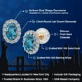 thumbnail image 2 of Gem Stone King 10K Solid Gold Post & Sterling Silver London Blue Topaz and Lab Grown Diamond Halo Earrings for Women | 1.42 Cttw | Gemstone November Birthstone | Oval 6X4MM, 2 of 6