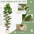 thumbnail image 4 of HOMCOM Faux Fiddle Leaf Fig Tree, 6FT Artificial Tree for Indoor Decor, 4 of 10