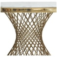 thumbnail image 3 of Heavenly Collection White Marble Dining Table with gold finish base, 3 of 4