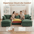 thumbnail image 3 of Dioepic Cloud Chenille 4-Seat Living Room Sectional Sofa Modern Couch 146" with 2 Ottoman & 4 Pillows, Green, 3 of 6