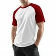 thumbnail image 3 of Godokuleh Men's Raglan Baseball T Shirts Cotton Crew Neck Short Sleeve T-Shirts Casual Soft Vintage Workout Athletic Tee Shirt Red L, 3 of 6