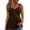 Brown, variant on Babydoll Tank Tops for Women Cotton Empire Waist Sleeveless with Button Peplum Ruffle Vest Summer Flowy V Neck Henley Shirts,Brown L