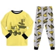 thumbnail image 6 of Wenfanal Little Boys Long sleeve Pajamas Kids Big Girl Pajama Set Boys Set Comfortable Soft Cute Boys Home Pajama Set Size 4-5 Years,Yellow, 6 of 7