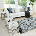 thumbnail image 6 of HR-Spiral/Swirls Modern Contemporary Hand Carved Area Rug-Gold/Light Mustard/Gray/Black 5'x7', 6 of 11