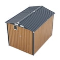 thumbnail image 6 of 6x8 FT Outdoor Storage Shed - Compact Steel Tool Shed with Lockable Doors, 4 Louver Vents & Window, All-Weather Metal Garden Shed for Bike, Lawn Tool Storage (Yellow), 6 of 27