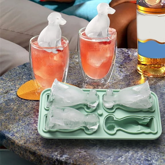 Vxdvou Dog Ice Lattice Mould, Easy Demolding Ice Tray, Reusable Silicone Ice Cubes Molds for Kitchen, Perfect for Coffee, Cola, and Milk Tea, Food-Grade Ice Cubes Molds