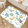 thumbnail image 3 of 1pc Pattern of Cartoon Dinosaurs Absorbent Non-Slip Bathroom Thickened Flannel Rug Decor,Soft,Quick Drying,Suitable For Indoor/outdoor Use,Bathrooms,Bedrooms,Kitchens,Terrace,Laundry Rooms,16"x24", 3 of 9