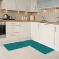 thumbnail image 5 of Bingfone 2 Pcs Kitchen Rugs and Mats,Cushioned Anti-Fatigue Floor Mat,PVC Non-Slip Kitchen Rug Set for Kitchen,Laundry Room,Sink 17"x47"+17"x29" - Teal, 5 of 6
