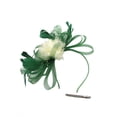 thumbnail image 4 of CXHEGBEJ Fascinators Hat for Women Bride Tea Party Pull On Headband Kentucky Derby Wedding Flower Cocktail Mesh Feathers Hair Clip Headdress Beige, 4 of 4