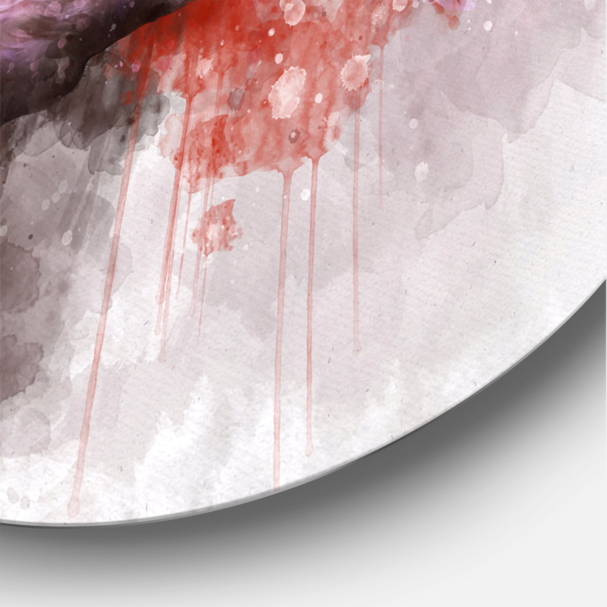 Designart 'Abstract Portrait of Pink Flamingo V' Farmhouse Circle Metal Wall Art 29x29 - Disc of 29