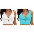 thumbnail image 1 of (2-Pack) Rinsvye Bikini Swimsuit for Women Womens Swimsuits Plus Size Two Cute Cropped Tankini Beach Padded Racing Swimsuit Women Plus Knot Cut Out Adjustable athletic Swimsuits with Shorts Tank Swi, 1 of 4