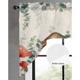thumbnail image 2 of Red Mushrooms Swag Valances for Windows, Small Curtains Drapes, Eucalyptus Leaves Summer Botanical Rustic Kitchen Window Curtains Over Sink Window Treatment Valance for Bedroom/Bathroom 56"x36", 2 of 5
