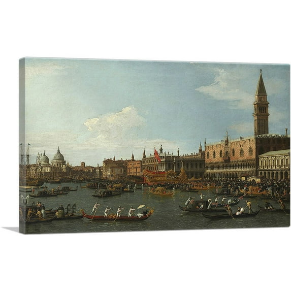 ARTCANVAS Return of Il Bucintoro on Ascension Day 1745 Canvas Art Print by Canaletto - Size: 26" x 18" (1.50" Deep)